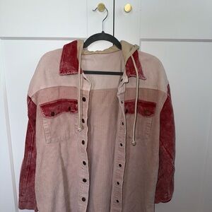 Stylish Red and Beige Women's Jacket